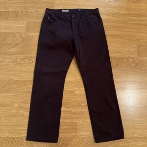 AG ADRIANO GOLDSCHMIED THE GRADUATE Mens Pants Burgundy 32x32 (Act 33x29) Preppy
